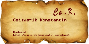 Csizmarik Konstantin névjegykártya